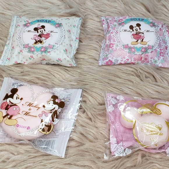 DISNEY MINNIE & MICKEY MOUSE SOAP / SET OF 4 - Picture 1 of 4